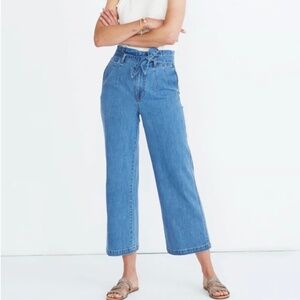 Madewell Paperbag Waist wide leg jeans in Radcliff wash Size 30
